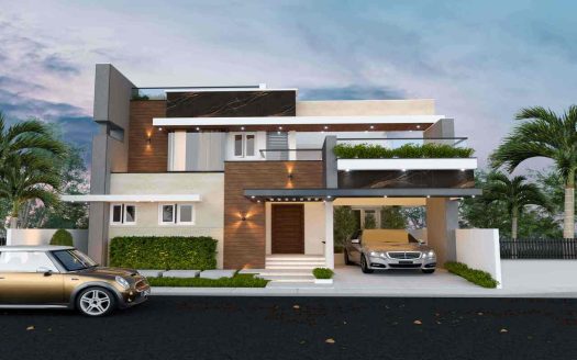 rrs villas elevation view 3d design