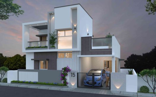 3d view villas elevation