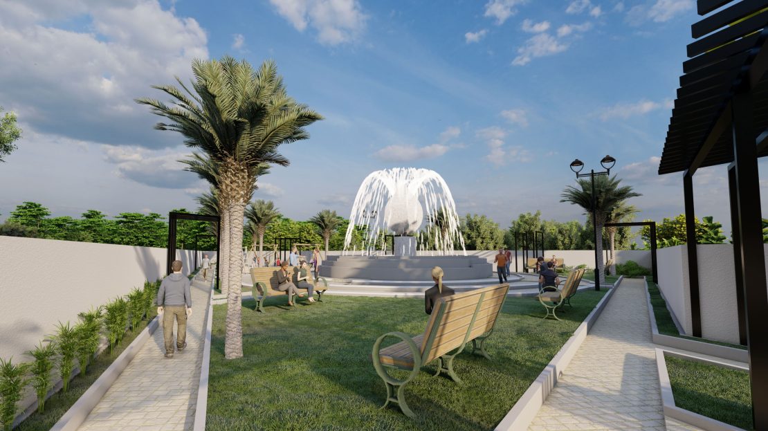 gated community park 3d design